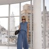 CALÇA JULLY ALADIM JEANS CHAMBRÉ - AZUL CLARO
