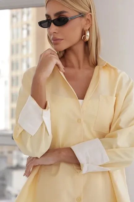 CONJUNTO PIETRA CAMISA E SHORT ALFAITARIA - CAMOMILA