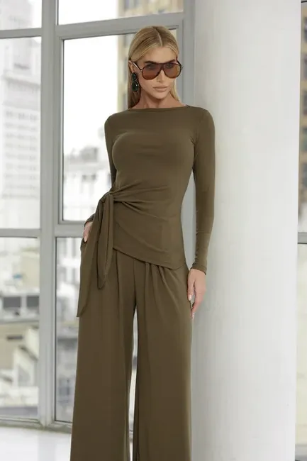 CONJUNTO ANA PAULA BLUSA NÓ - VERDE MUSGO