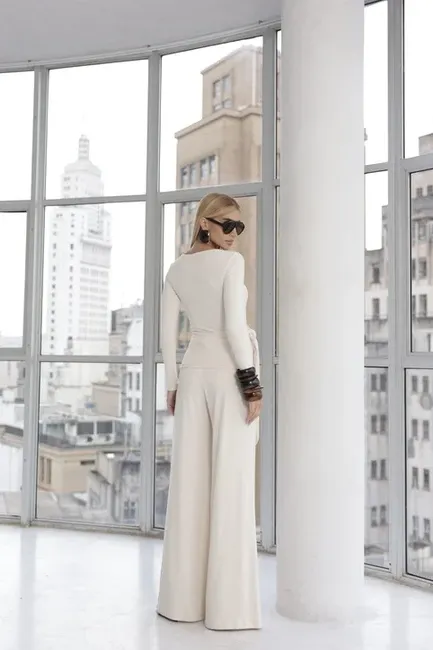 CONJUNTO ANA PAULA BLUSA NÓ - AREIA