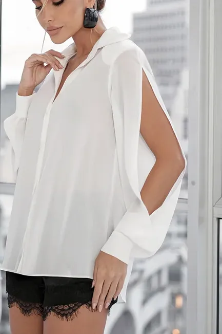 CAMISA MÁRCIA MANGA ABERTA - OFF WHITE
