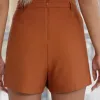 CONJUNTO DUBAI MAX BLAZER E SHORT SAIA ALFAIATARIA - CARAMELO