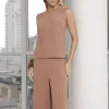 CONJUNTO ADELE REGATA E CALÇA TRICÔ - ROSÉ