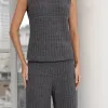 CONJUNTO ADELE REGATA E CALÇA TRICÔ - CHUMBO