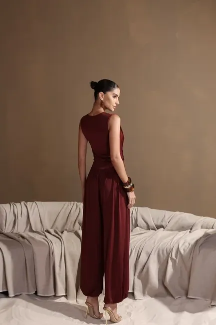 CONJUNTO BODY E CALÇA NATHALIA - MARSALA