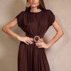 CONJUNTO RENATA CALÇA E BLUSA CROPPED OMBREIRAS - MARROM
