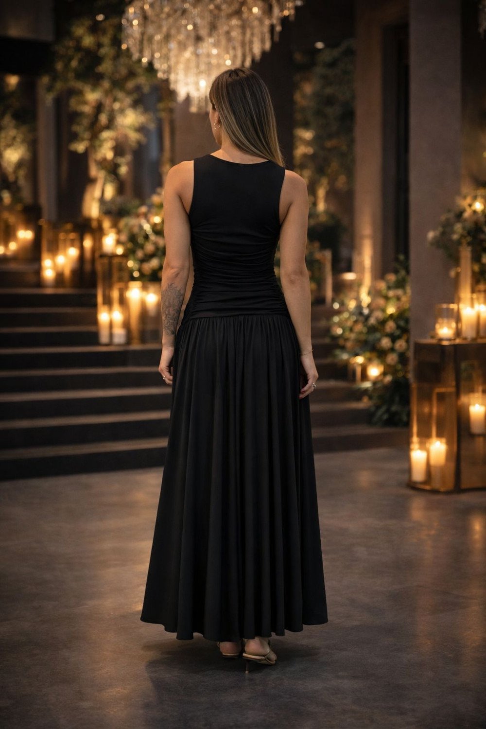 VESTIDO PAULA LONGO JERSEY - PRETO