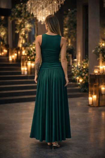 VESTIDO PAULA LONGO JERSEY - VERDE