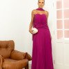 VESTIDO DE FESTA JOSEPHINE PLISSADO CHOKER - FÚCSIA