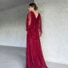VESTIDO DE FESTA LONGO MARILIA CAPA TRANSPASSADA - MARSALA