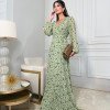 VESTIDO ESTAMPADO ARIANE MANGA LONGA - VERDE MENTA