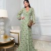VESTIDO ESTAMPADO ARIANE MANGA LONGA - VERDE MENTA