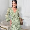 VESTIDO ESTAMPADO ARIANE MANGA LONGA - VERDE MENTA