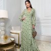 VESTIDO ESTAMPADO ARIANE MANGA LONGA - VERDE MENTA