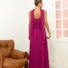 VESTIDO DE FESTA JOSEPHINE PLISSADO CHOKER - FÚCSIA