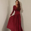 VESTIDO YASMIN JERSEY MANGA LONGA - MARSALA