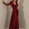 VESTIDO YASMIN JERSEY MANGA LONGA - MARSALA