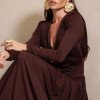 VESTIDO YASMIN JERSEY MANGA LONGA - MARROM