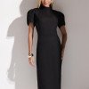 VESTIDO MIDI AYLA VAZADO COSTAS - PRETO