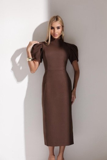 VESTIDO MIDI AYLA VAZADO COSTAS - MARROM