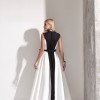 VESTIDO DUAL BICOLOR MIDI EVASÊ - BRANCO COM PRETO