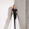 VESTIDO DUAL BICOLOR MIDI EVASÊ - BRANCO COM PRETO