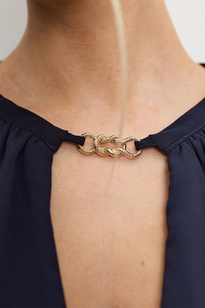 VESTIDO LONGO DARA MANGA LONGA - AZUL MARINHO