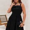 VESTIDO TEODORA COM ALÇA E BOLSOS - PRETO