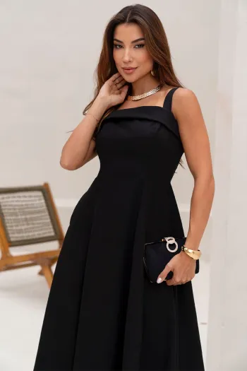VESTIDO TEODORA COM ALÇA E BOLSOS - PRETO
