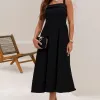 VESTIDO TEODORA COM ALÇA E BOLSOS - PRETO
