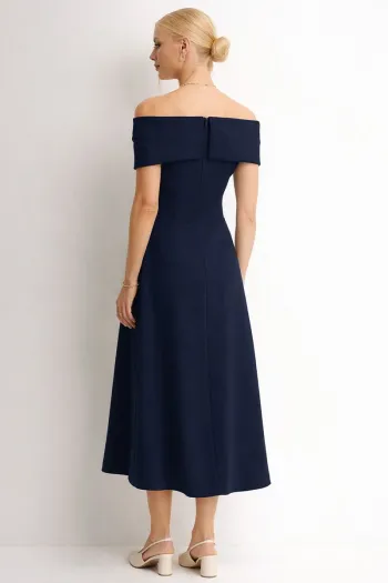 VESTIDO ANTÔNIA MIDI - AZUL MARINHO