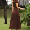 VESTIDO ANTÔNIA MIDI - MARROM