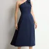 VESTIDO SAFIRA MIDI - AZUL MARINHO