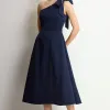 VESTIDO SAFIRA MIDI - AZUL MARINHO