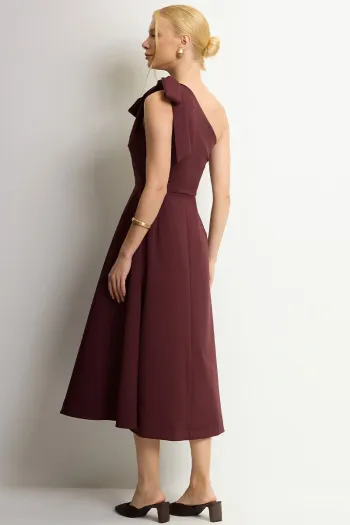 VESTIDO SAFIRA MIDI - VINHO