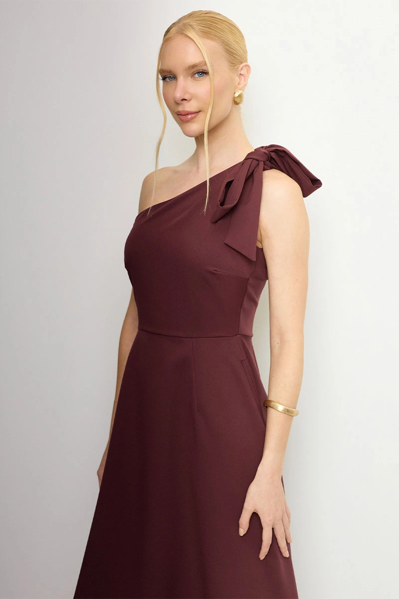 VESTIDO SAFIRA MIDI - VINHO