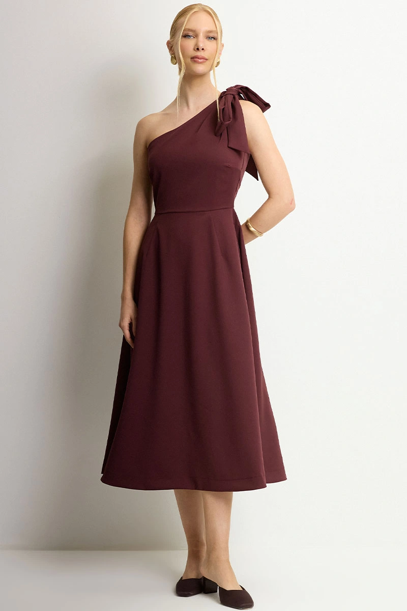 VESTIDO SAFIRA MIDI - VINHO