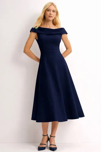VESTIDO DARA MIDI - AZUL MARINHO