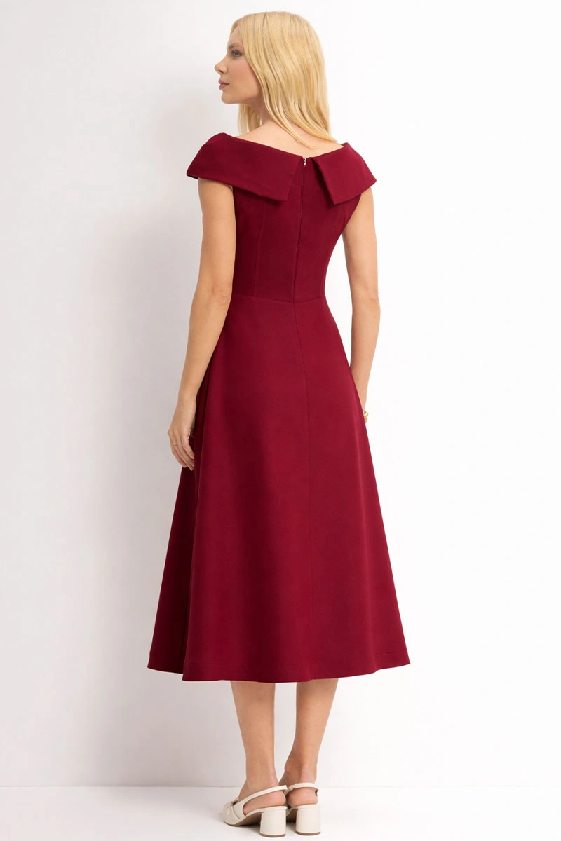 VESTIDO DARA MIDI - VINHO