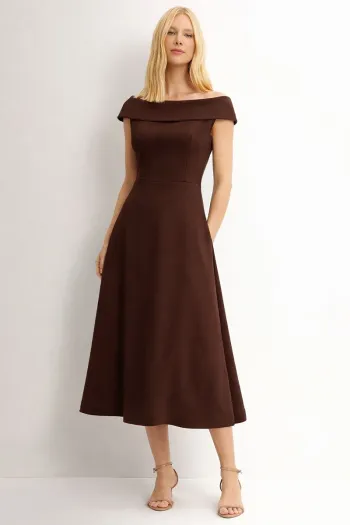 VESTIDO DARA MIDI - MARROM
