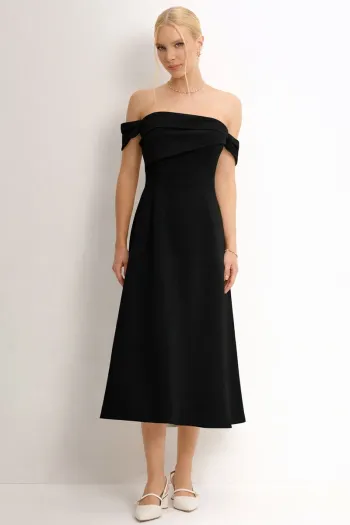 VESTIDO MIDI MORGANA - PRETO
