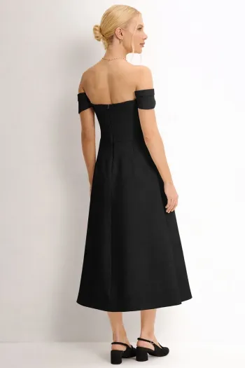 VESTIDO MIDI MORGANA - PRETO