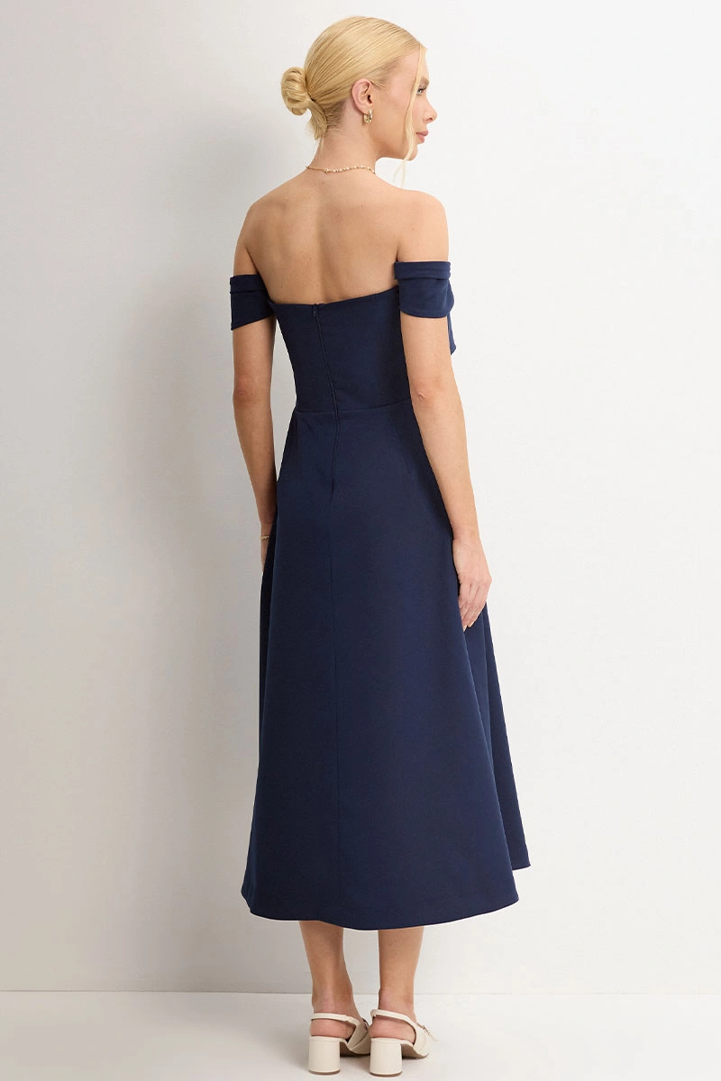 VESTIDO MIDI MORGANA - AZUL MARINHO