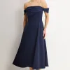 VESTIDO MIDI MORGANA - AZUL MARINHO