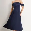 VESTIDO MIDI MORGANA - AZUL MARINHO