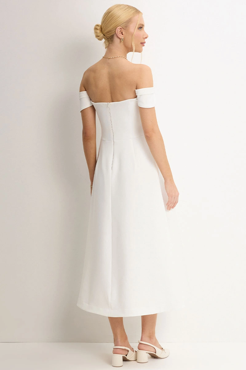 VESTIDO MIDI MORGANA - OFF WHITE