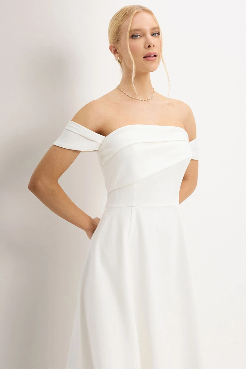 VESTIDO MIDI MORGANA - OFF WHITE