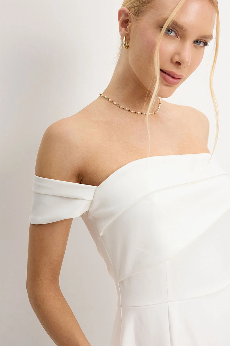 VESTIDO MIDI MORGANA - OFF WHITE