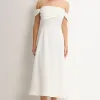 VESTIDO MIDI MORGANA - OFF WHITE