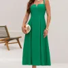 VESTIDO CAROL DECOTE V COM ALÇAS - VERDE